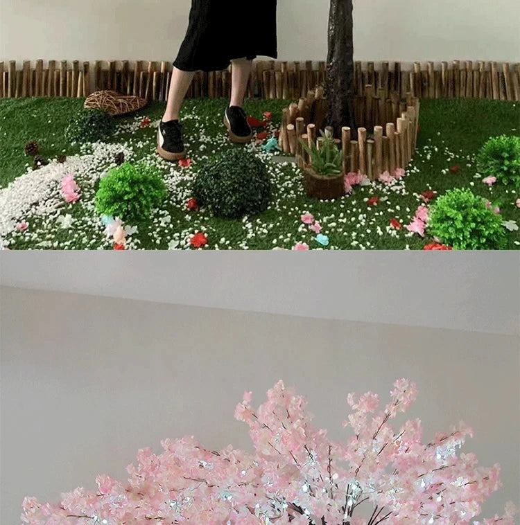 White artificial cherry blossom tree outdoor garden simulation cherry blossom tree wedding party hotel home decoration
