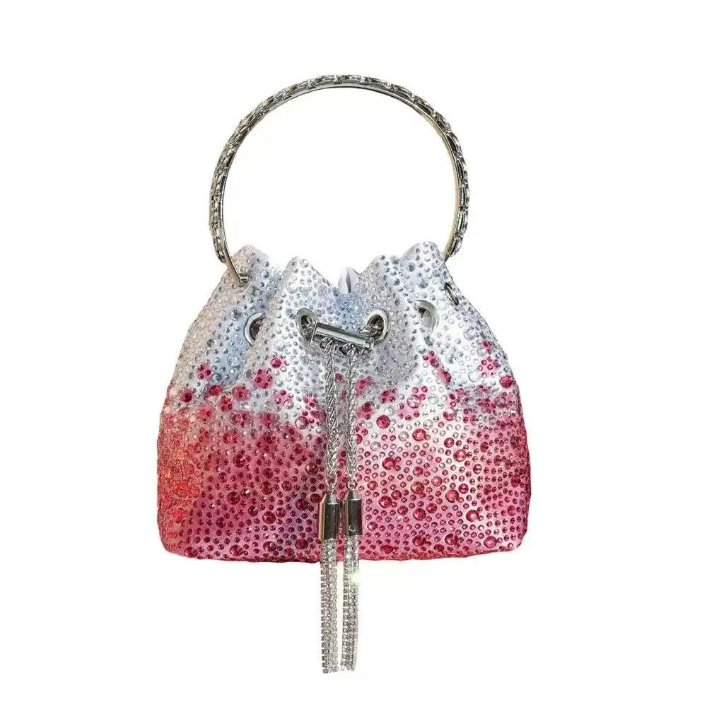 Borsa da donna di design di lusso Borsa con pochette con diamanti lucidi glitterati Borsa per banchetti per feste di nozze Borsa da sera con strass di cristallo