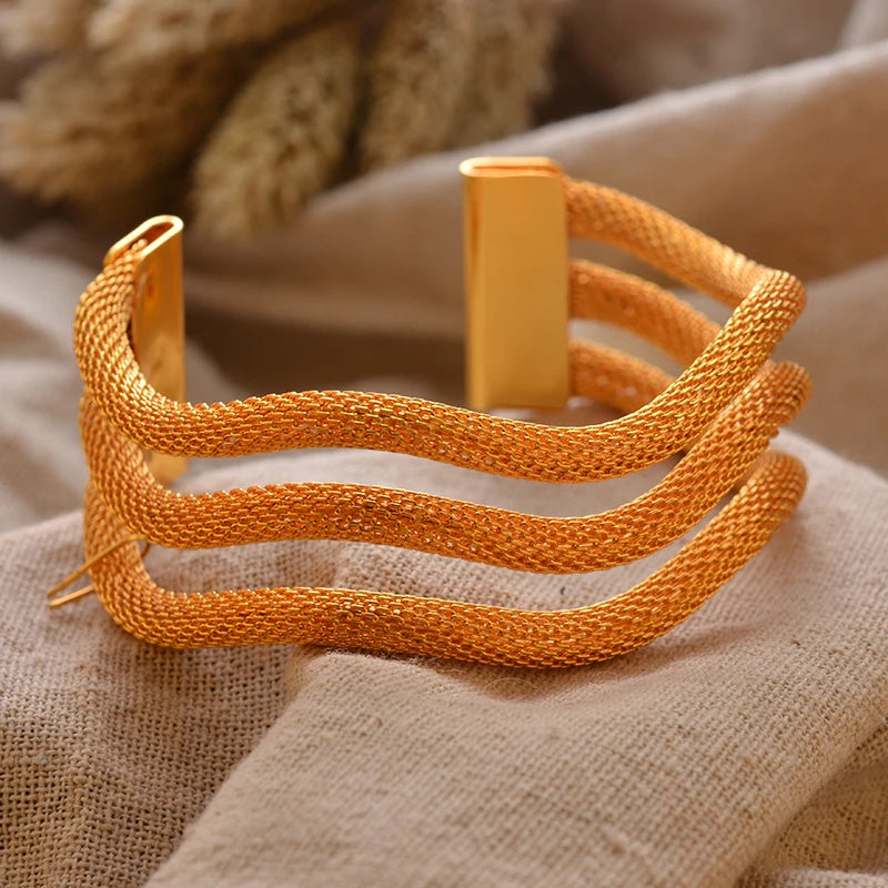 Bracciali Placcati Oro in Stile Dubai per Donne, Gioielli di Lusso per Matrimoni Arabi
