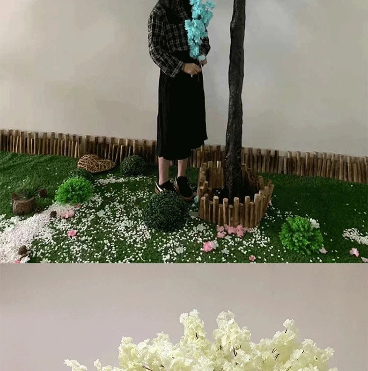 White artificial cherry blossom tree outdoor garden simulation cherry blossom tree wedding party hotel home decoration