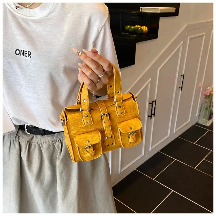Borsa a Tracolla Stile Retrò Europeo e Americano, Borsa a Spalla Singola con Motivo Lychee, Borsa Messenger da Donna