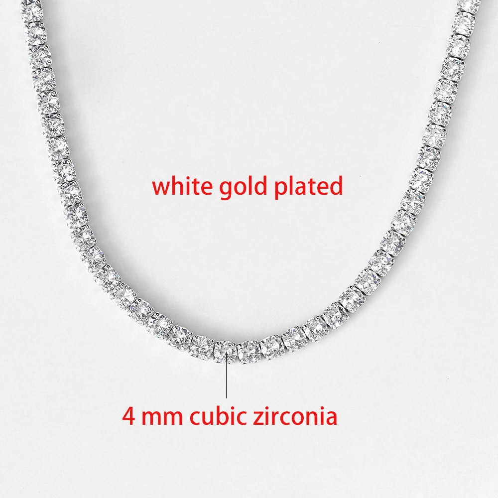 Collana girocollo semplice ghiacciata da tennis CZ per donna uomo catena corta in cristallo sul collo accessori tendenza Hip Hop gioielli OHN016