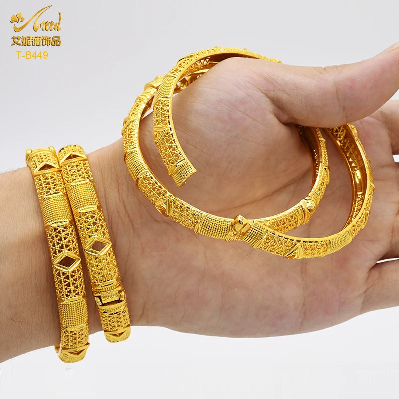 ANIID Luxury Dubai braccialetti Color oro per le donne braccialetti africani indiani placcati in oro 24 carati Charm Wedding gioielli arabi etiopi