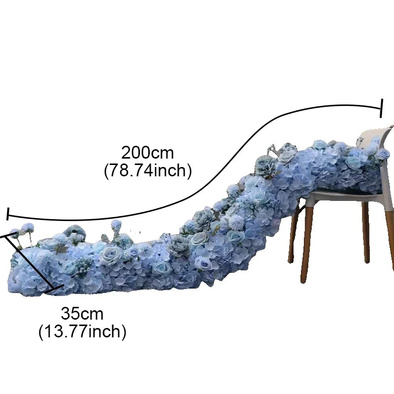 Event Table Floral Strip Silk Flower Row Wedding Backdrop Wall Decor Runner Arrangement Party Arch Deco Floral Celebration Props