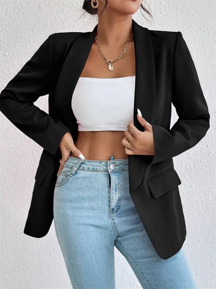 Coreano popolare rosa nuove capispalla donna 2024 moda femminile giacca primaverile casual manica lunga blazer nero cappotti