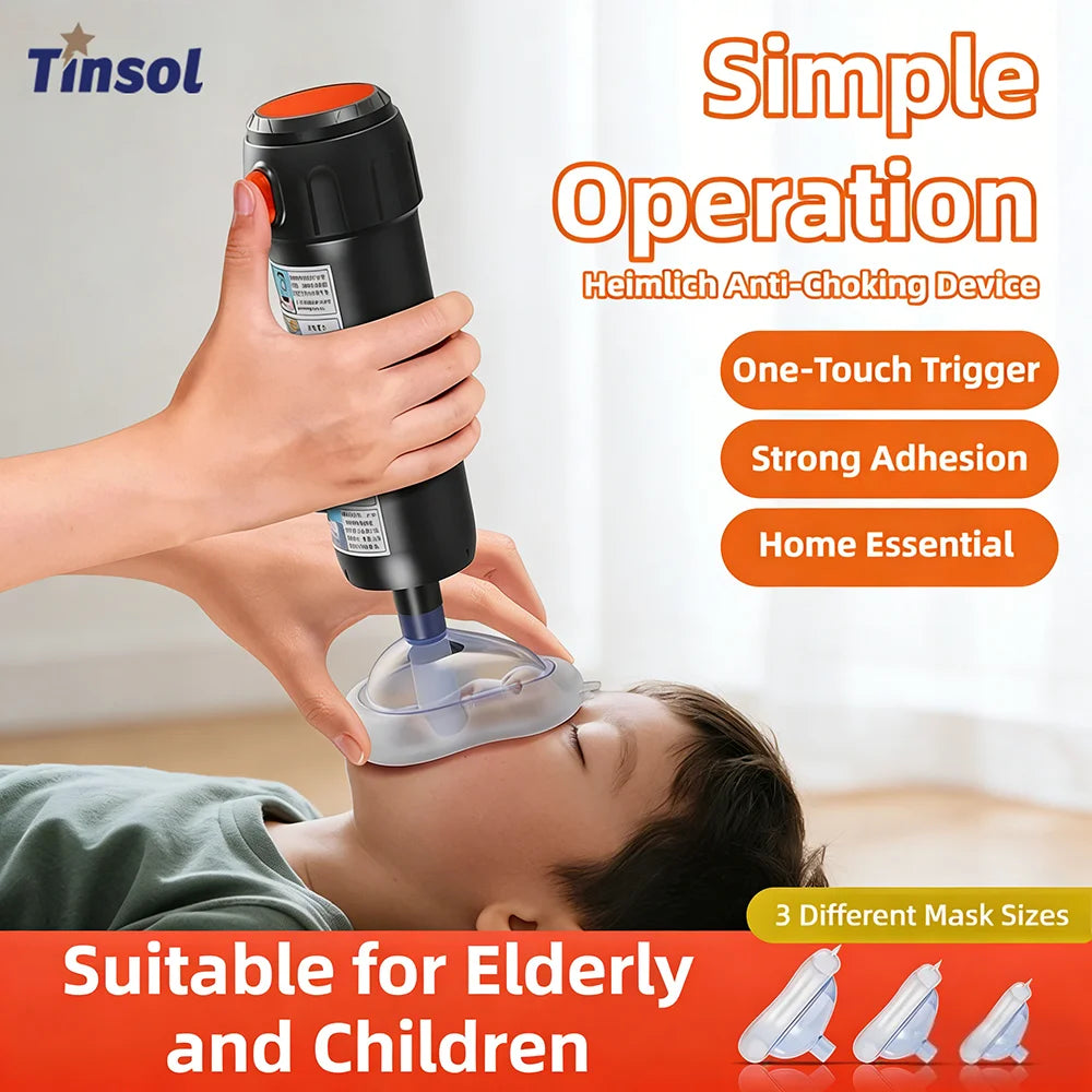 TINSOL Portable Heimlich Anti-Choking Device, Outdoor First Aid Kit, Negative Pressure Mask, First Aid Anti-Choking Device