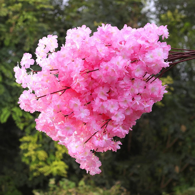 Artificial Cherry Branches Three Pronged Encrypted Peach Cherry Blossom Branch Wedding Arch Activity Living Room Home Decoration