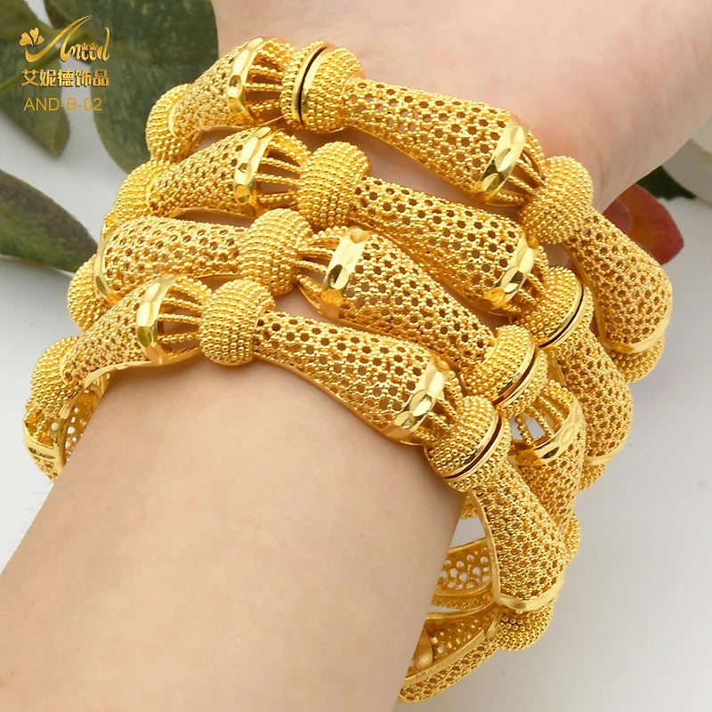 ANIID Bracciale con ciondoli da donna Bracciale in oro 24 carati Gioielli con fiori di Dubai Marchio di gioielli hawaiani etiopi di design africano