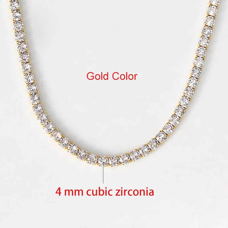 Collana girocollo semplice ghiacciata da tennis CZ per donna uomo catena corta in cristallo sul collo accessori tendenza Hip Hop gioielli OHN016