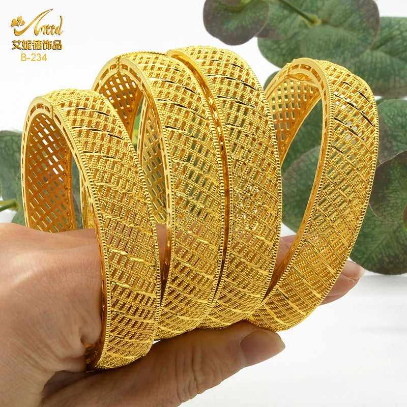 Braccialetti donna africana Dubai Color oro 24k bracciale gioielli indiani per le donne braccialetti arabi con ciondoli da sposa marchio di lusso