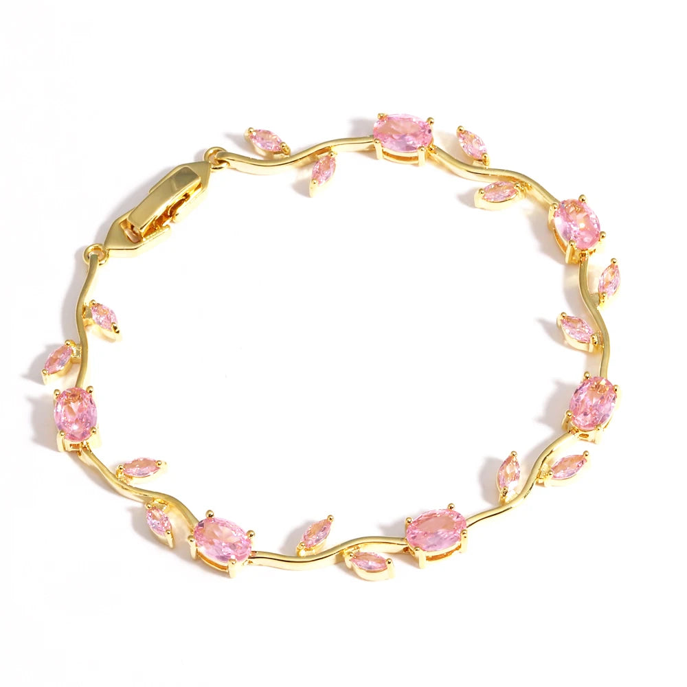 Braccialetti di gioielli da sposa per damigella d'onore da sposa in cristallo CZ con zirconi cubici di marca da donna, regalo per la mamma nel giorno del matrimonio