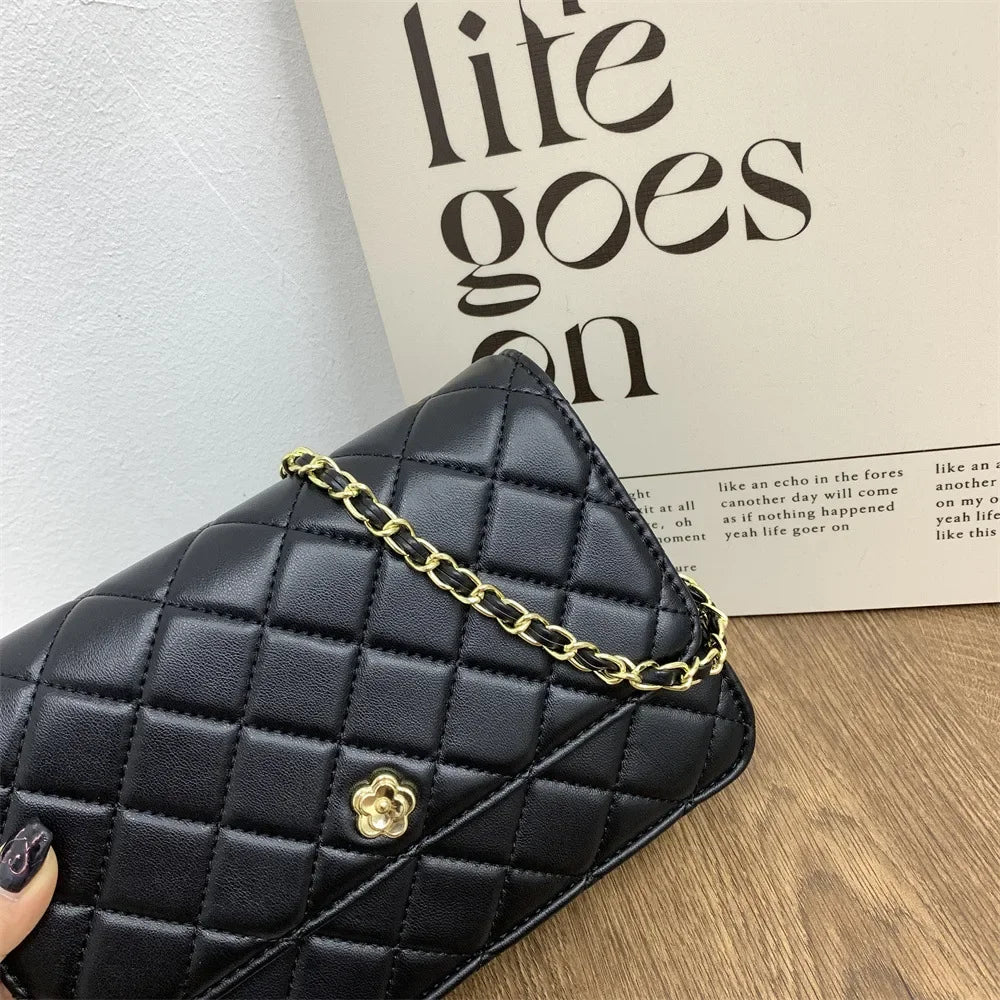 Borsa a Catena in Stile Tweed alla Moda, Nuova Borsa Quadrata Versatile, Borse di Nicchia, Borsa a Tracolla Singola per Donne