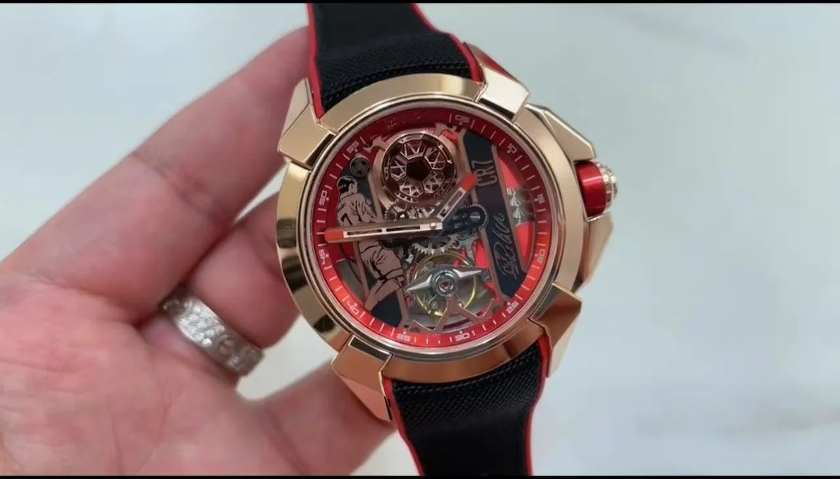 Orologio Meccanico Automatico Sportivo con Quadrante Scheletrato, Ghiera Verde e Cinturino in Silicone