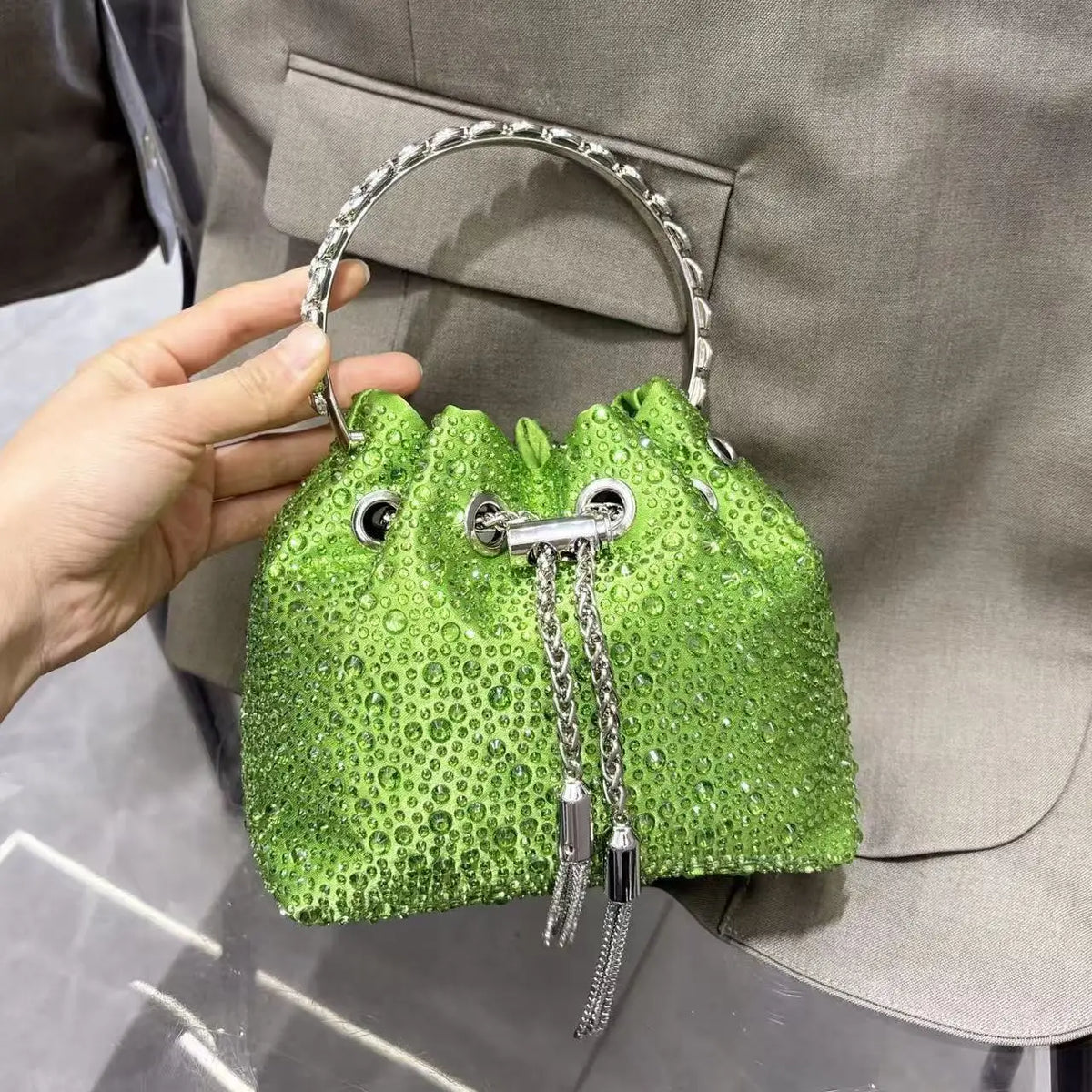 Borsa da donna di design di lusso Borsa con pochette con diamanti lucidi glitterati Borsa per banchetti per feste di nozze Borsa da sera con strass di cristallo