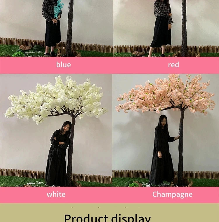 White artificial cherry blossom tree outdoor garden simulation cherry blossom tree wedding party hotel home decoration