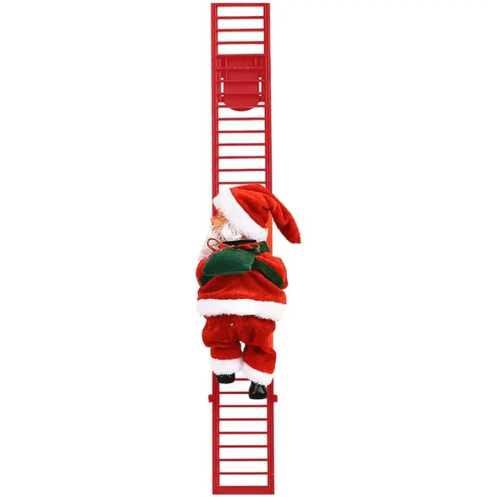 Electric Santa Claus Climbing Ladder Music Doll, Christmas Tree Hanging Ornaments, Decoration for Home, Navidad New Year Gift