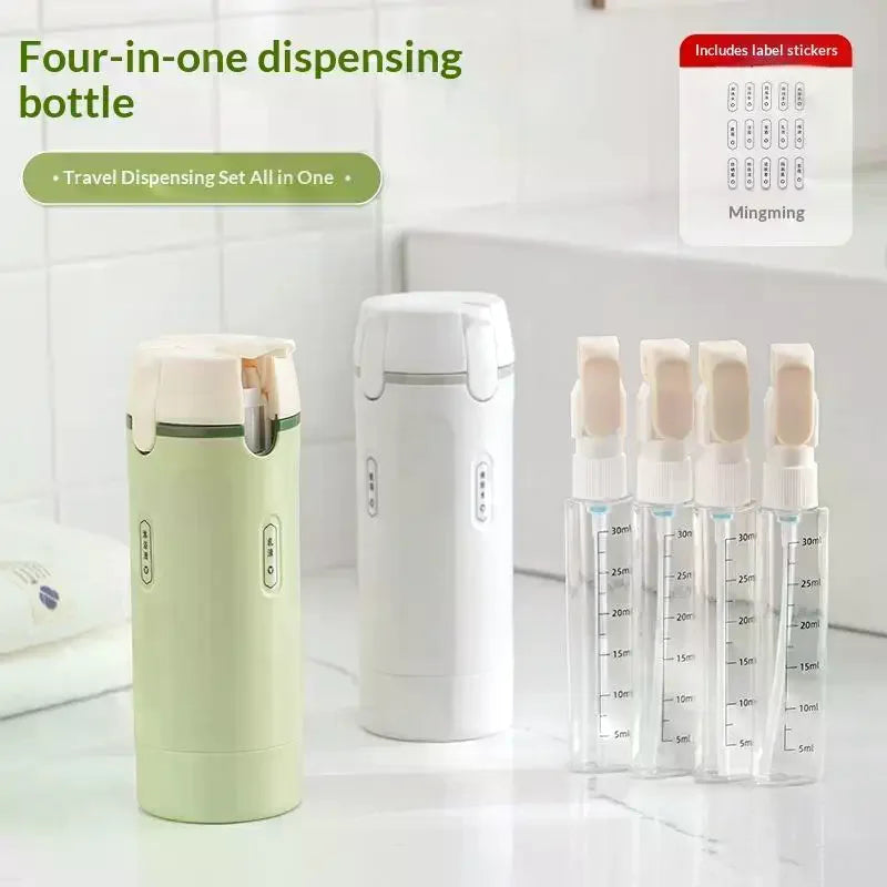 4 In 1 Travel Dispenser Portable Travel Bottles Leak Proof Leakproof Toiletry Container For Perfume Shampoo Conditioner Lotion