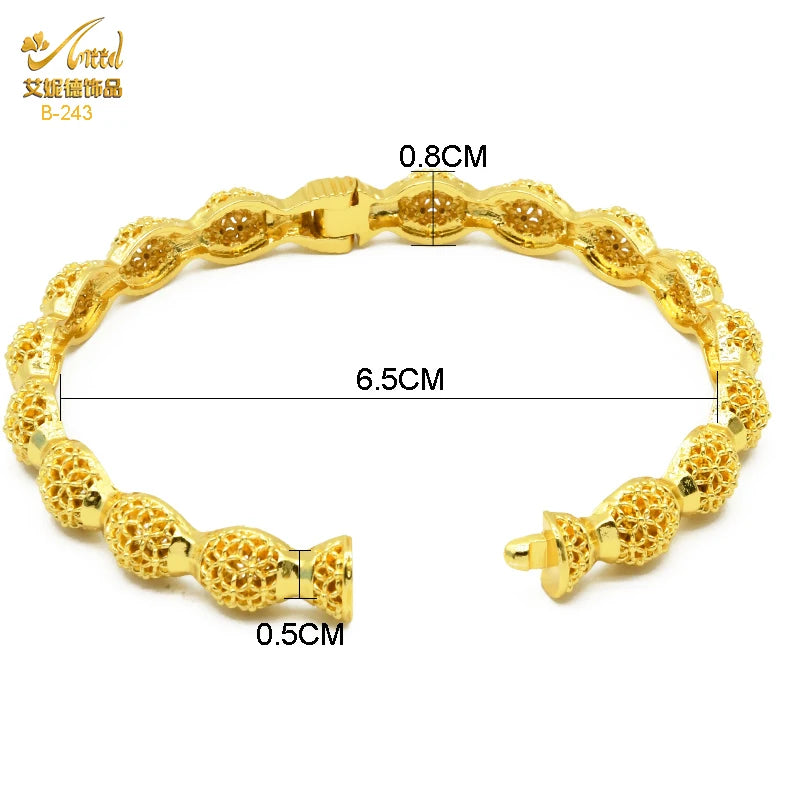 Braccialetti donna africana Dubai Color oro 24k bracciale gioielli indiani per le donne braccialetti arabi con ciondoli da sposa marchio di lusso