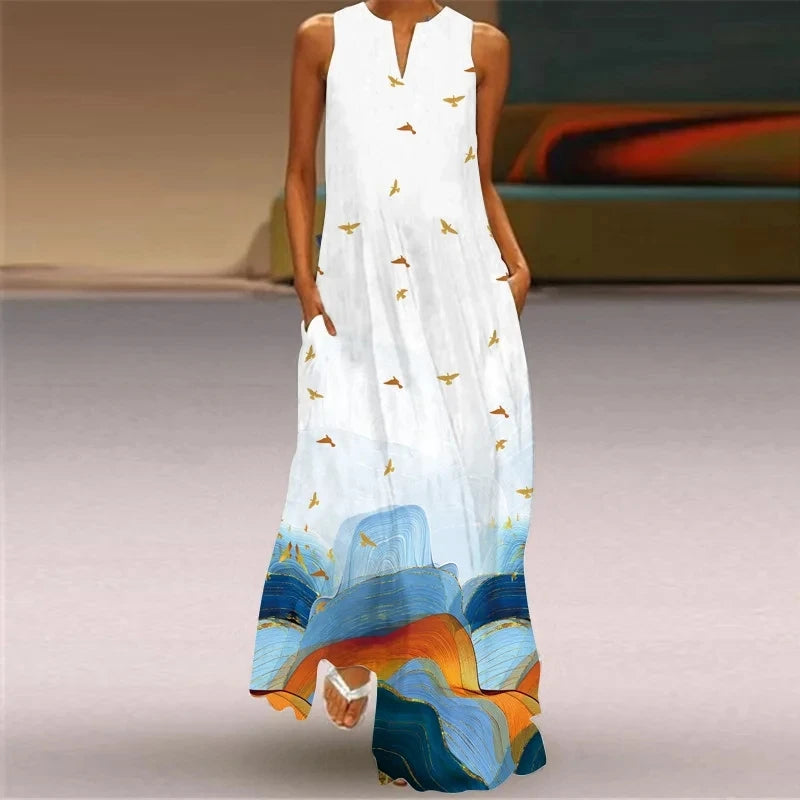 Vestito Maxi Boho Fiori