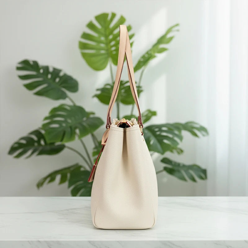 Borsa Tote da Donna CH Antiurto con Manico a Contrasto, Chiusura con Cerniera e Charm, per Lavoro, Vacanze, Shopping e Pendolarismo