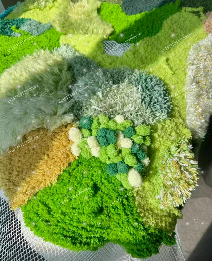 DIY Creative Hand-Woven Carpet Kit Home Decoration, This is a Material Kit, Carpet Accessories Need to Be Assembled by Yourself