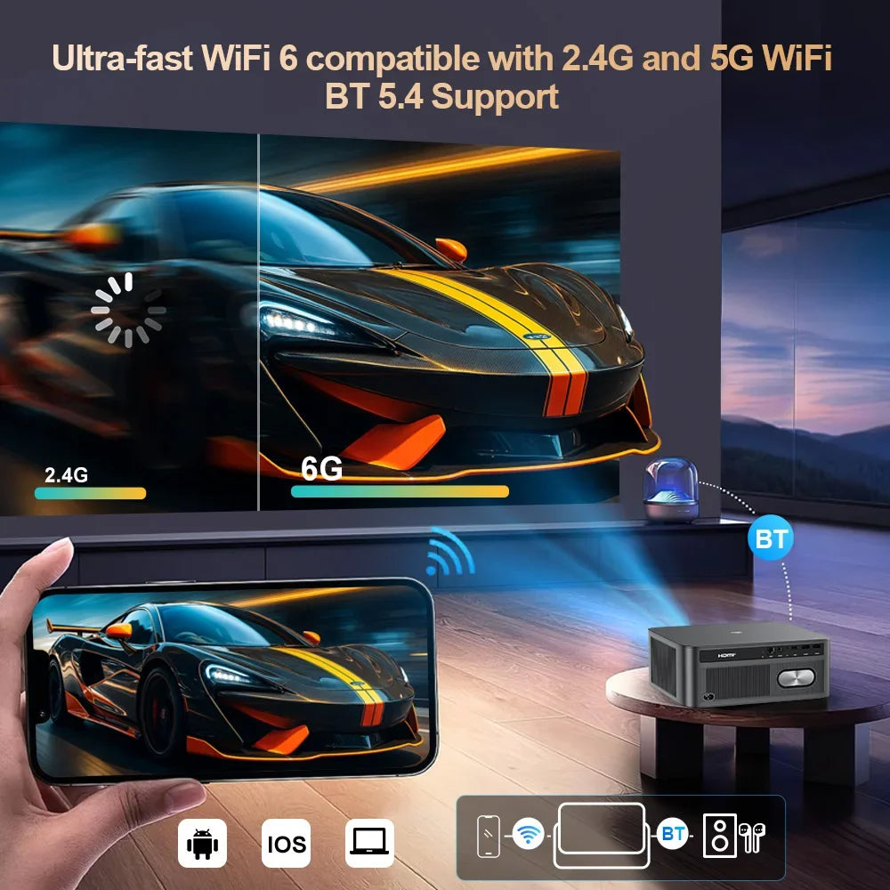  ThundeaL 4K TD98Pro 2G 32G Full HD 1080P Portable Projector Android WiFi 3D Video Projector Samrt TV Cinema Home Outdoor Game
