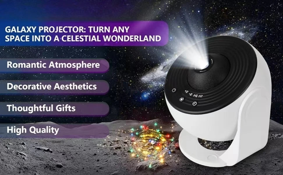 Bedroom Galaxy Projector Night Light HD Image Star Projector 13 Film Discs Kids Planetarium Projector 360° Rotation Galaxy Light