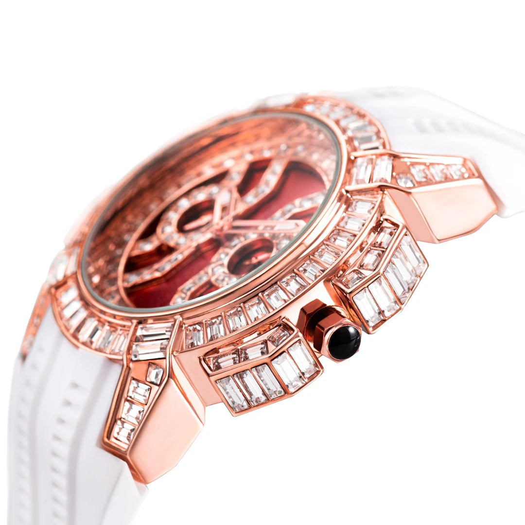 Orologio di Lusso con Diamanti per Uomo, Quadrante Grande Rosso con Strass, Orologi Unisex, Dropshipping