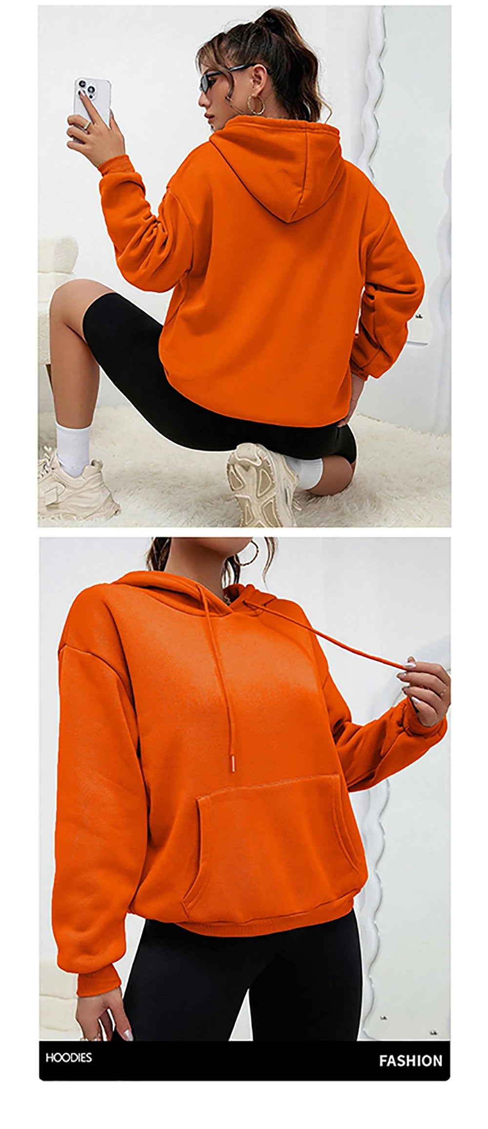 Felpe con Cappuccio Stampate Pretty Girls Club, Pullover Caldi in Pile Sportivi da Jogging per Donne, Felpe Invernali Larghe, Abbigliamento Casual con Tasche
