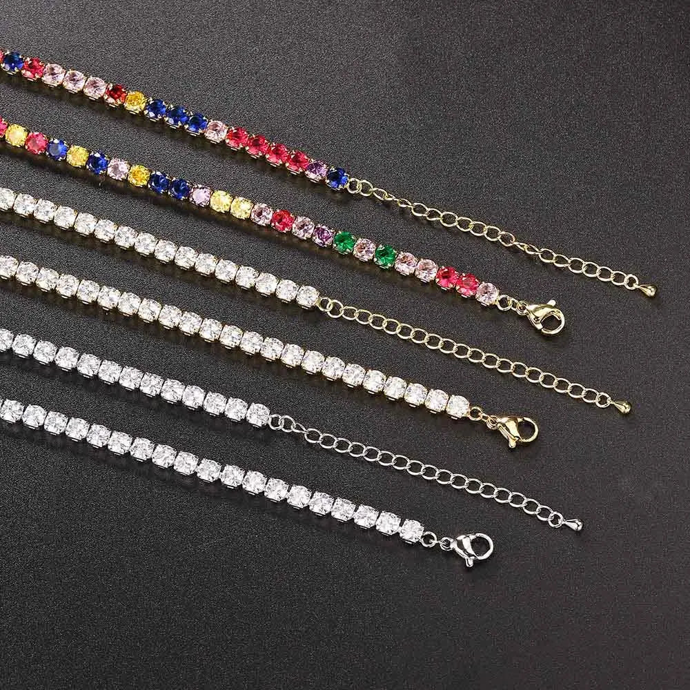 Collana girocollo semplice ghiacciata da tennis CZ per donna uomo catena corta in cristallo sul collo accessori tendenza Hip Hop gioielli OHN016