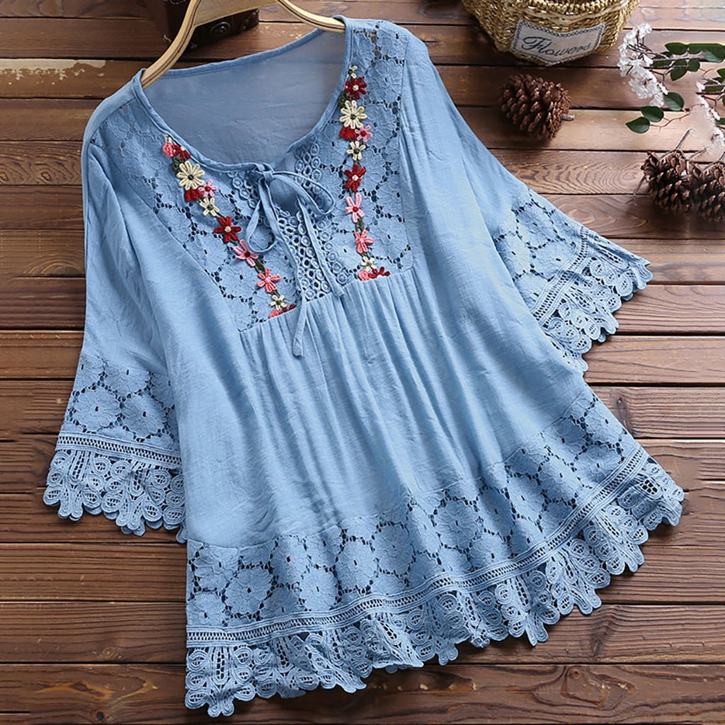 Blusa Tunica in Pizzo Plissettata