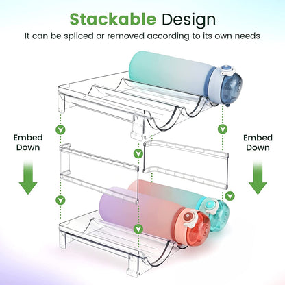 Set 2 Organizer Impilabili per Bottiglie d'Acqua